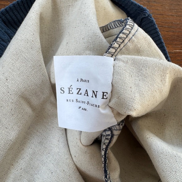 new Sézane super soft velvet corduroy tote bag denim blue limited edition - Picture 3 of 4